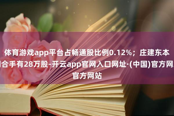 体育游戏app平台占畅通股比例0.12%；庄建东本期合手有28万股-开云app官网入口网址·(中国)官方网站
