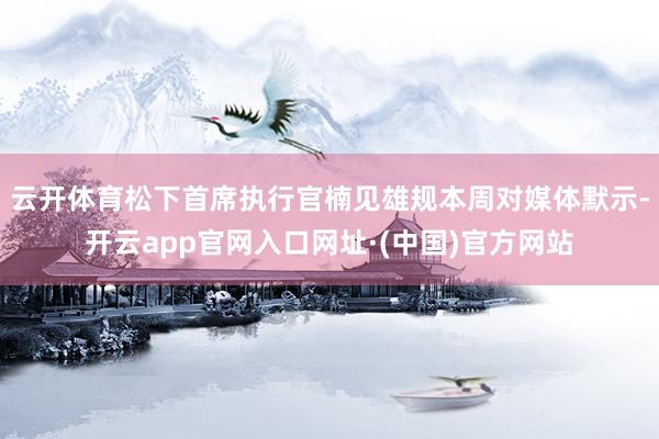 云开体育松下首席执行官楠见雄规本周对媒体默示-开云app官网入口网址·(中国)官方网站