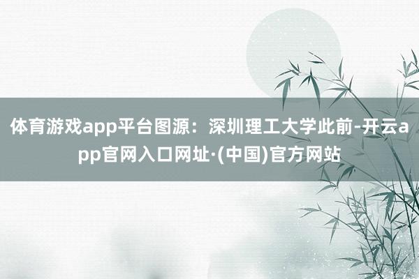 体育游戏app平台图源：深圳理工大学此前-开云app官网入口网址·(中国)官方网站