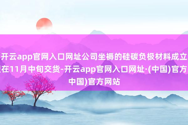 开云app官网入口网址公司坐褥的硅碳负极材料成立瞻望在11月中旬交货-开云app官网入口网址·(中国)官方网站
