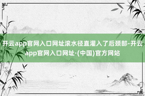 开云app官网入口网址滚水径直灌入了后颈部-开云app官网入口网址·(中国)官方网站