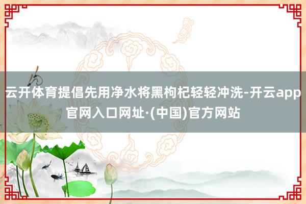 云开体育提倡先用净水将黑枸杞轻轻冲洗-开云app官网入口网址·(中国)官方网站