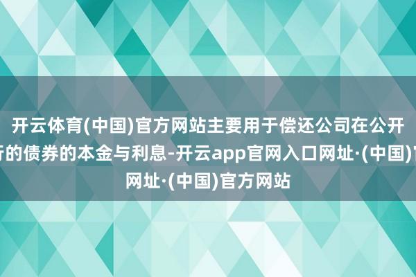 开云体育(中国)官方网站主要用于偿还公司在公开阛阓刊行的债券的本金与利息-开云app官网入口网址·(中国)官方网站