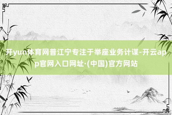 开yun体育网普江宁专注于举座业务计谋-开云app官网入口网址·(中国)官方网站