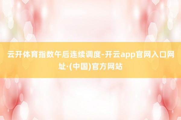 云开体育　　指数午后连续调度-开云app官网入口网址·(中国)官方网站