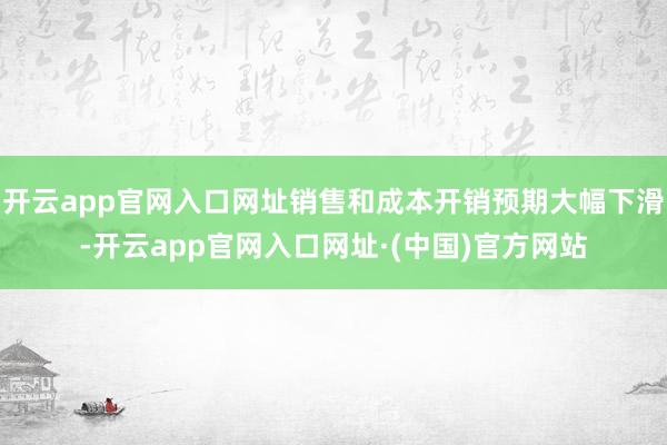 开云app官网入口网址销售和成本开销预期大幅下滑-开云app官网入口网址·(中国)官方网站
